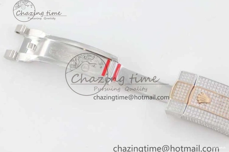 Markers Dial SS Edition A2824 Best Arabic Full on RG 41 Diamonds Bracelet TWF 1:1 Datejust 0313